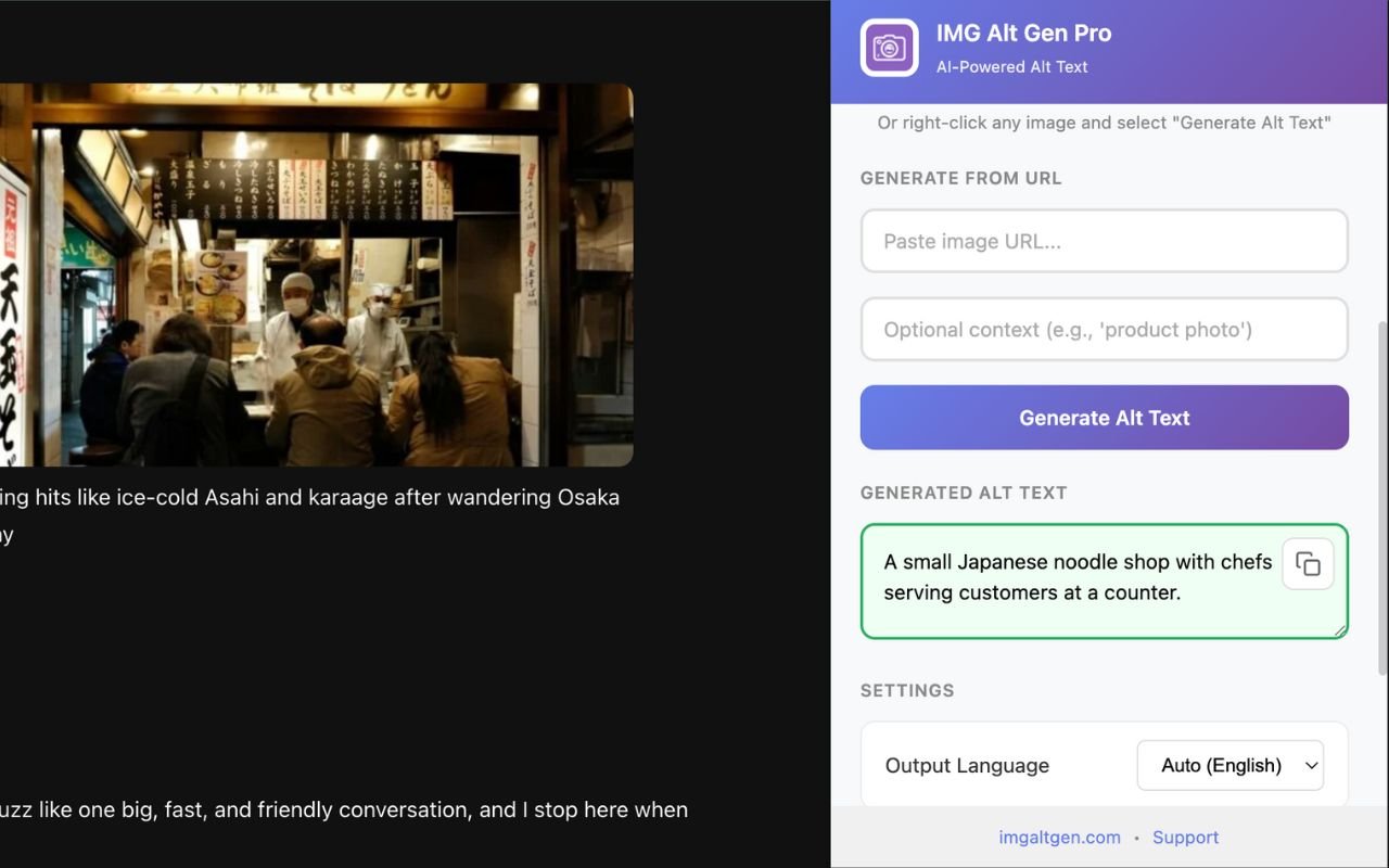 Chrome extension sidebar preview